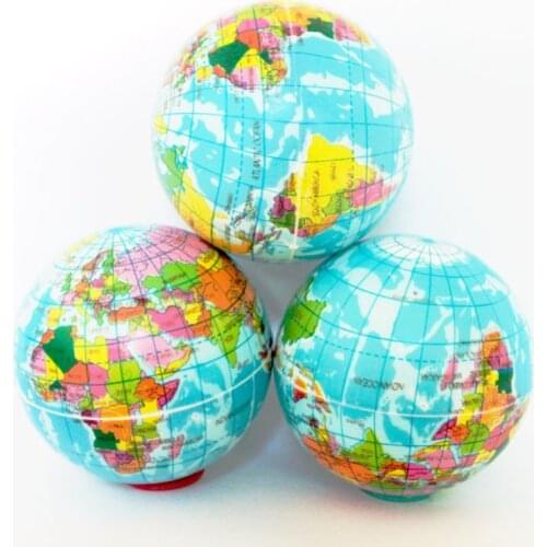 1pc 76mm Earth Ball Toys for Children Foam globe Anti Stress Relief World Map Palm Ball Atlas Travel Tools Didakto Classic