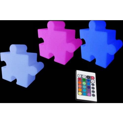 Sk-LF06E L22.2cm Illuminated Puzzle LED Table Lamps 16 Color 4 Mode Rechargeable with 24 Keys Remote Control Free Shipping 10pcs