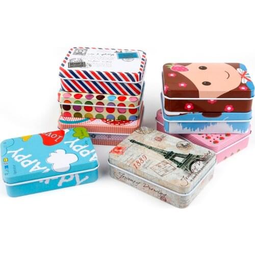 11 Styles Lovely Tin Box Sealed Jar Packing Boxes Jewelry Candy Box Small Case Storage Organizer Cans Coin Earring Bead Gift Box