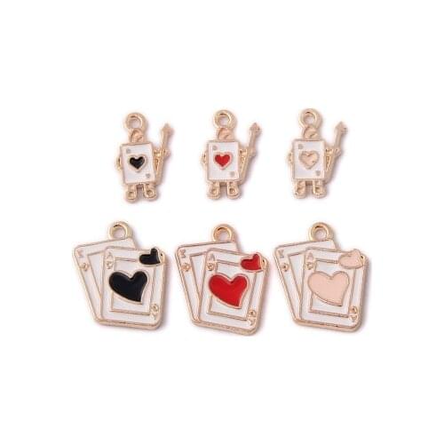 15-18MM 60Pcs Mix Colors KC Gold Color Alloy Metal Pendants Jewelry Charms