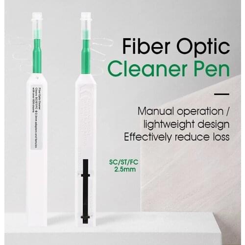 2Pcs LC/SC/FC/ST One-Click Cleaner Tool 1.25mm and 2.5mm Fiber Optic Cleaning Pen Universal Connector 800 Fiber Optic Cleaner