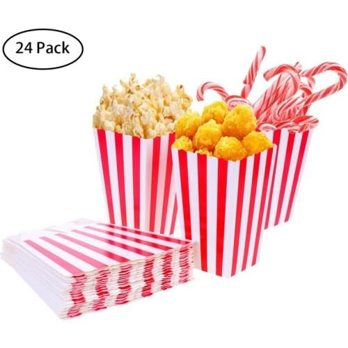 24Pcs Party Gifts Favor Candy Treat Popcorn Boxes Containers for Wedding Kids Party Baby Shower Decoration Christmas Birthday
