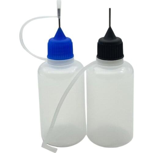 30ml Empty Liquid Container With Metal Needle Cap Plastic Dropper Bottle Soft PE Vial