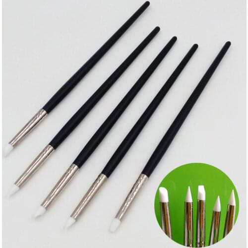 Perfect 5 pcs Silicone Nail Art Pen Brushes Carving Craft Supplies Pottery Sculpture Clay Pencil Tools