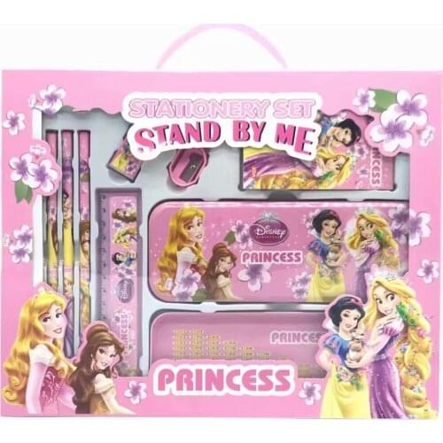 8-piece Disney Double-layer Stationery Box Set Cute Frozen Cartoon Pencil Notebook Sharpener Combination School Supplies Gift