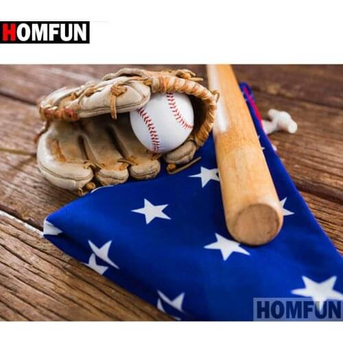 HOMFUN Full Square/Round Drill 5D DIY Diamond Painting "Baseball scenery" 3D Diamond Embroidery Cross Stitch Home Decor A19156