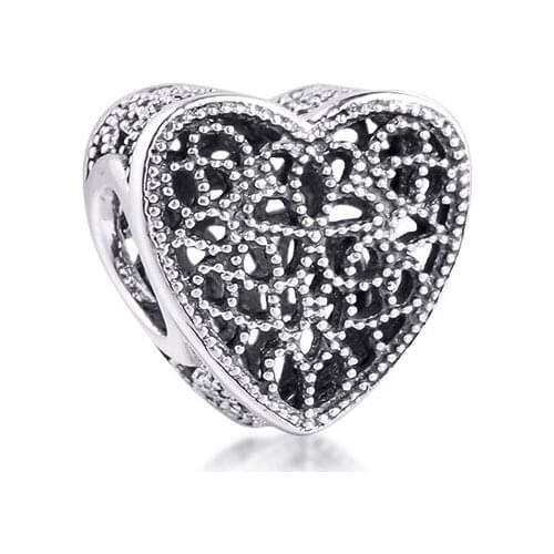 Authentic 925 Sterling Silver Romance Heart Original Charms Beads Fit Pandora Bracelet Women Jewelry DIY Making kralen Wholesale