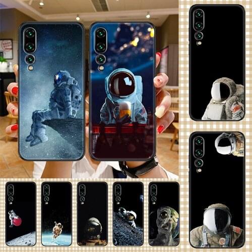 Astronaut USSR USA Phone case For Huawei P Mate P10 P20 P30 P40 10 20 Smart Z Pro Lite 2019 black soft prime luxury coque art