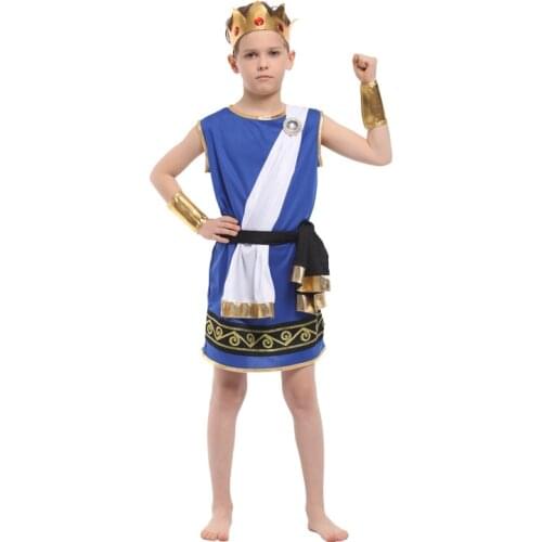 Kids Children Little God Zeus Costumes for Boys King Prince Costume Halloween Purim Carnival Masquerade New Year Party Cosplay