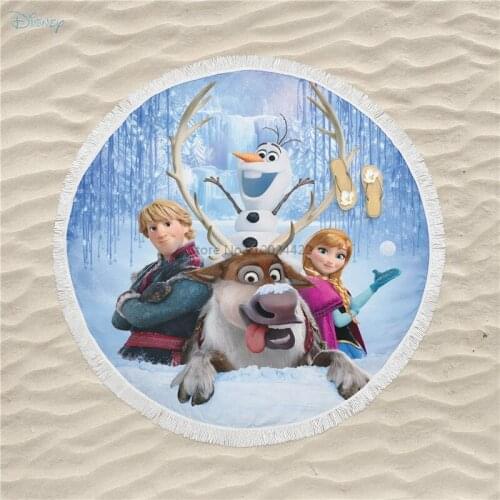 Disney Frozen Elsa Anna Mickey Mouse Round Bath Towel Soft Microfiber Children Boys Girls Adults Beach Towel Gifts 150x150cm