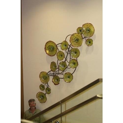 Hot Sale Wall Decorative Blown Glass Plate Hotel Decorative Blown Glass Wall Art Custom Made Plates