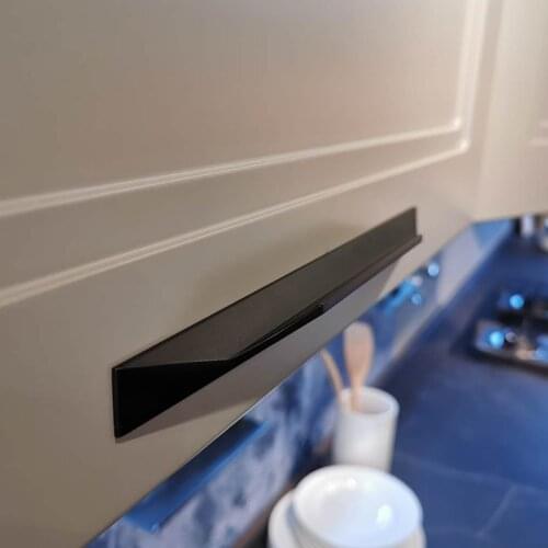 HJY Cupboard Furniture Hardware Black Handles Aluminual Handles for Cabinets and Drawers Filing Cabinets Pull Handles A164