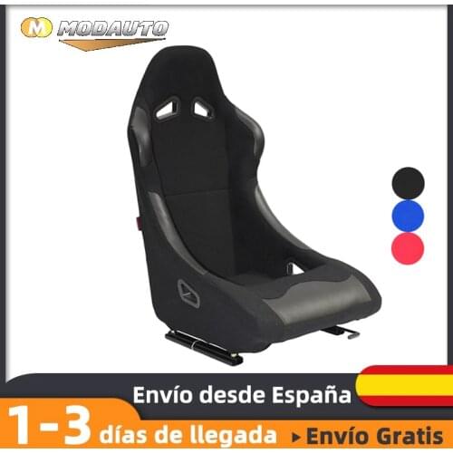 MODAUTO sports car seat, sports Baquet, fabric/leather patches, with rails included, Universal for video games