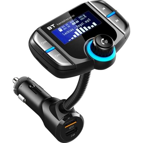 Upgraded Version) Bluetooth FM Transmitter, Sumind Wireless Radio Adapter Hands-Free Car Kit with 1.7 Inch Display, QC3.0