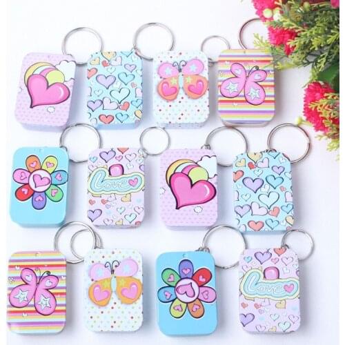 Fashionable Square Shaped Iron Tin Storage Box Trinket Candy Jewelry Box Pill Box Office Supplies Clip Holder With Key Chain