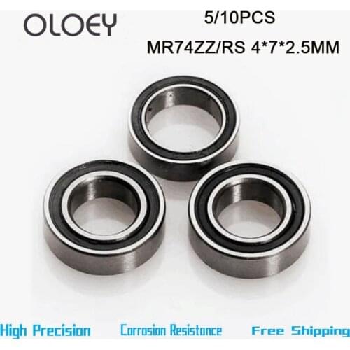 MR74ZZ 2RS Bearing 4*7*2.5 mm 5/10PCS Miniature Excellent MR74 2RS ZZ High Precision MR74Z Ball Bearings High quality
