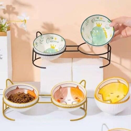 Non-Slip Double Cat Bowl Dog Bowl With Stand Pet Feeding Cat Water Bowl For Cats Food Pet Bowls For Dogs Feeder Product Supplies