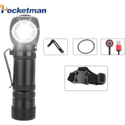 New XHP50 Multi-function Pen Clip White Work Light Flashlight Can As Headlamp Front Torch with Built-in Battery with Head Band