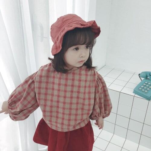 Baby Girl Clothes 2019 Autumn New Childrens Plaid Shirt Toddler Outfits Kids Loose Blouse Fashion Plaid Shirt for Girls Top Tee