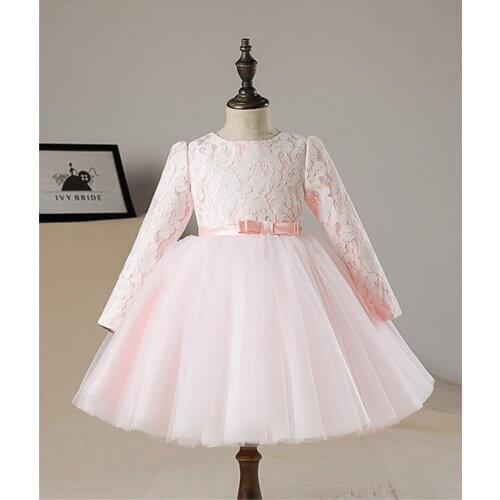 Baby Girl Dress Pink Lace Christmas Baby 1st Birthday Wedding Party Dress Christening Dress Newborn Baptism Clothes Vestidos