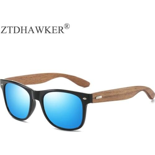 Polarized Sunglasses for Men and Women Bamboo Eyeglasses Walnut Glasses Colorful Mirror Classic Spectacles