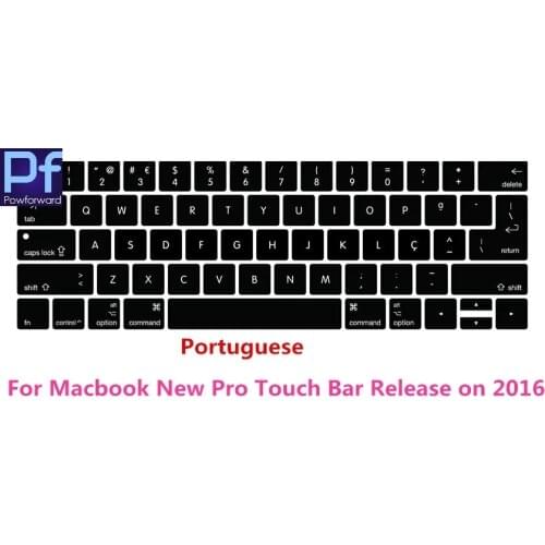 Portuguese Silicone Keyboard Cover Protector for Macbook New Pro 13" A1706 15" A1707 With Touch Bar Release on 2016 late
