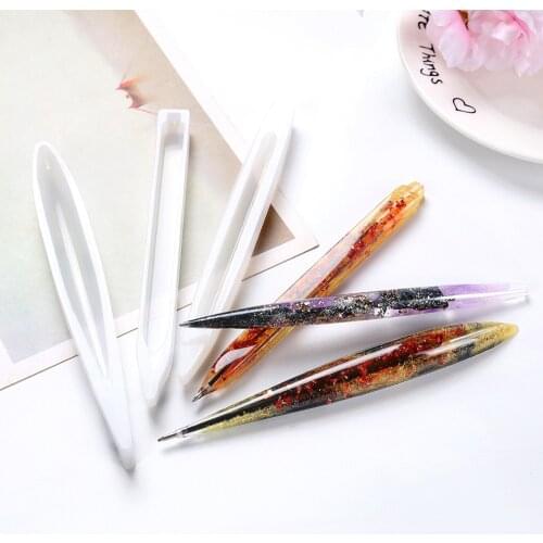 Transparent Handmade Ballpoint Pen Silicone Mold UV Resin Epoxy Pen Holder Resin Casting Mold Penholder DIY Jewelry Making