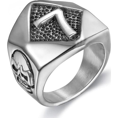 Drop ship lucky number seven rings 316 stainless steel motorcycle biker No. 7 wedding band rings wholesale retro punk stylejewel