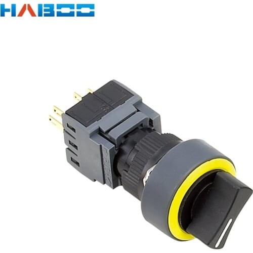 16mm 2/3 positions Latching self locking push Rotary button switch round selector switch square head IP65