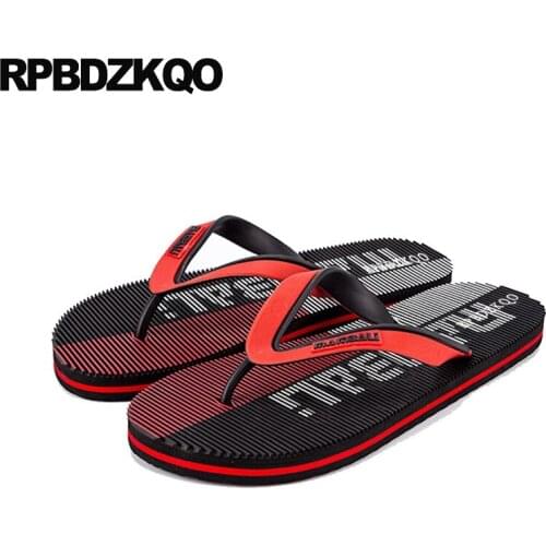 Red flip flop designer open toe casual slides mens sandals 2019 summer outdoor green fashion rubber slip on flat beach shoes