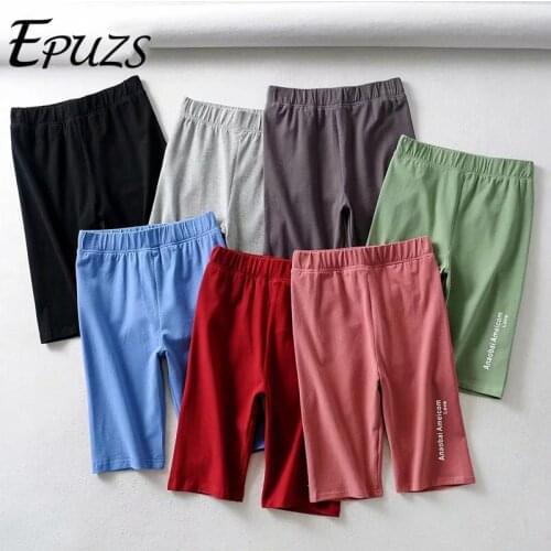 Sexy black biker shorts women elastic High waist shorts skinny fitness korean summer shorts Streetwear Letter print short mujer