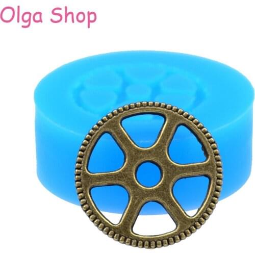 ST019 Silicone Mould - Steampunk Cogs and Gears 20mm - Polymer Clay Sugarcraft Jewelry Fake Sweet Molds, Resin Mould Food Safe