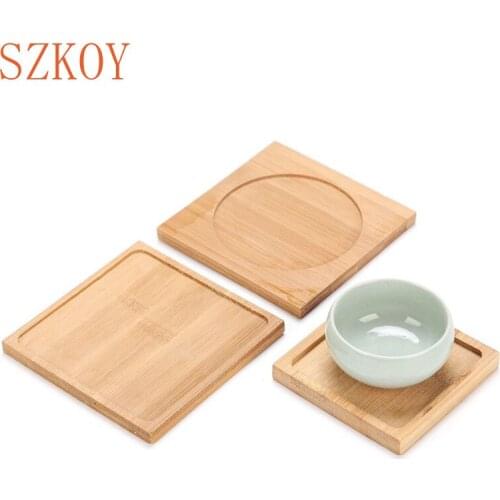 SZKOY Round Planters Stand for Succulent Pot Trays Base Bamboo Tray Flower Pots Container Bonsai Planter Anti-Fade