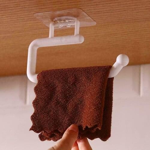 Convenient Storage Racks Kitchen Bathroom Organizer Shelf Paper Towel Holder Creative Cabinet Rag Hanging Towel Storage Rack