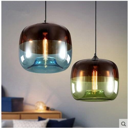 New American Industrial Loft Vintage Pendant Lights Black White Iron Edison Glass Retro Loft Vintage Pendant Lights Lamp