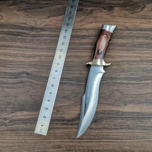 High Quality Enhanced Hunting Straight Blade Rescue Knife Camping Fixed blade Mirror Light Tactical Knife EDC Tool