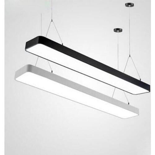 X Modern simple LED office chandelier long strip of aluminum lamp rectangular commercial lighting shopping mall project lighting