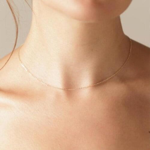 Women Simple Chain Necklace Fashion Jewelry Gold Party Chocker Neckalce Gift Collares Mujer Collier Bijoux
