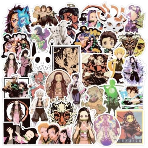 10/30/50pcs Cartoon Demon Slayer Anime Graffiti Stickers Waterproof DIY Skateboard Suitcase Guitar Decal Sticker Kid Classic Toy