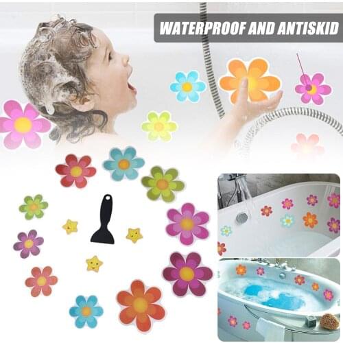 10Pcs Anti-Slip Bathtub Stickers Baby Shower Waterproof Sticker Flower Non-skid Adhesive Bathroom Decor Tools for Child Kids