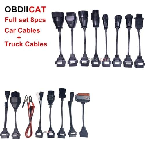 8pcs Full Set Car Cables + 8pcs Truck Cables For TCS PRO Plus/MVD/Multidiag Pro kess Cable