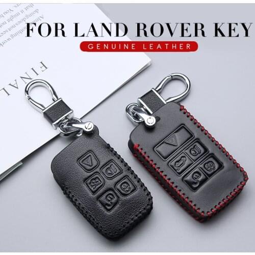 KUKAKEY Genuine Leather Car Key Case Cover Car Styling For Land Rover Freelander 2 3 Range Rover A8 A9 Discovery Key Bag Holder