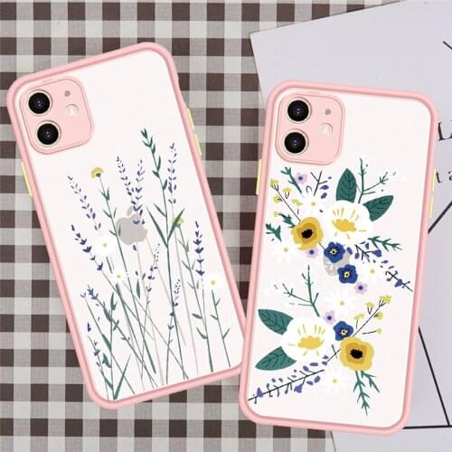 JAMULAR Fashion Art Flowers Phone Case For iPhone 11 Pro XS MAX XR SE2020 X 8 7 6Plus Luxury Thick Border Cover Shockproof Coque