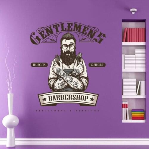 Barbershop Colour Sticker Bread Decal Posters Vinyl Wall Art Decor Windows Decoration Haircut Shavers Decals Customized 2001