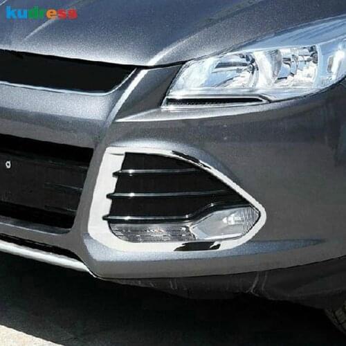 For Ford Kuga Escape 2013 2014 Chrome Front Fog Light Lamp Bumper Fog light Cover Trim Accessories