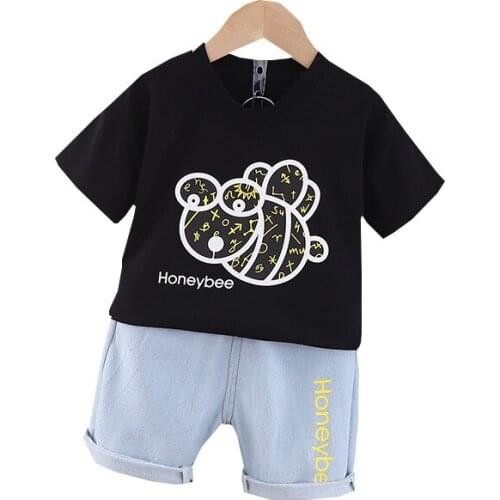 New Summer Baby Girl Clothes Suit Children Boys Cotton Cartoon T Shirt Shorts 2Pcs/sets Toddler Casual Costume Kids Tracksuits