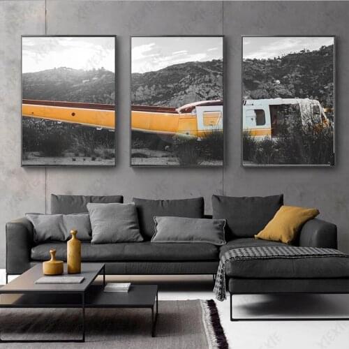 Gray Forest Landscape Canvas Painting Helicopter Art Poster Wallpaper Personality Print Picture for Home Decoration Craft