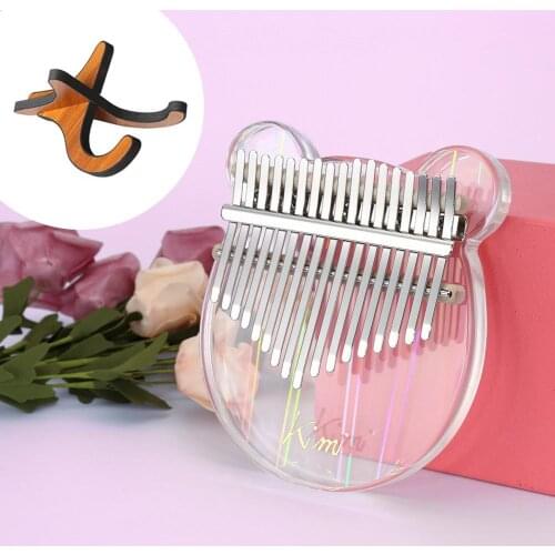 Kimi Nalu Kalimba Acrylic 17 Key Transparent Coloful Thumb Piano Mbira Sanza Tuner Hammer Holder Kalimba Case Christmas Gift