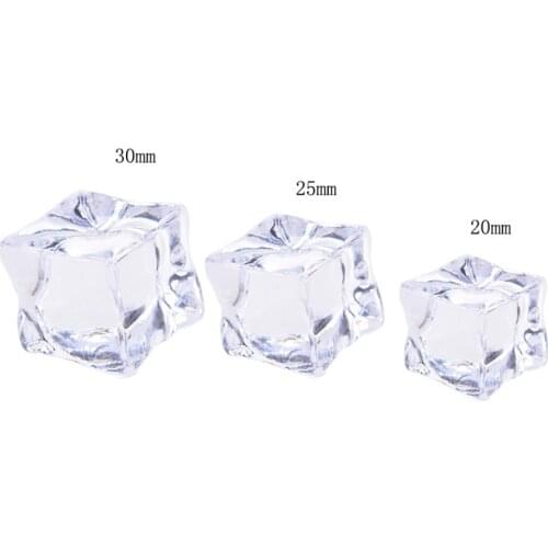 10Pcs Fake Ice Cubes Reusable Artificial Acrylic Crystal Cubes Whisky Drinks Display Photography Props Wedding Party Decor