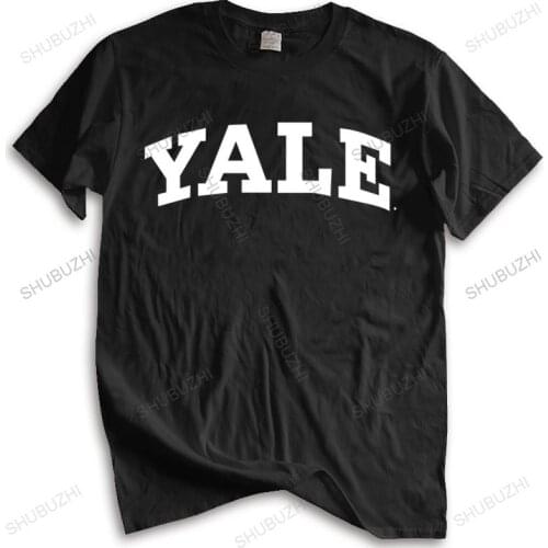 Mens summer cotton tshirt loose tops Yale T-Shirt - Officially Licensed Arched Logo unisex t-shirt teenagers cool tops